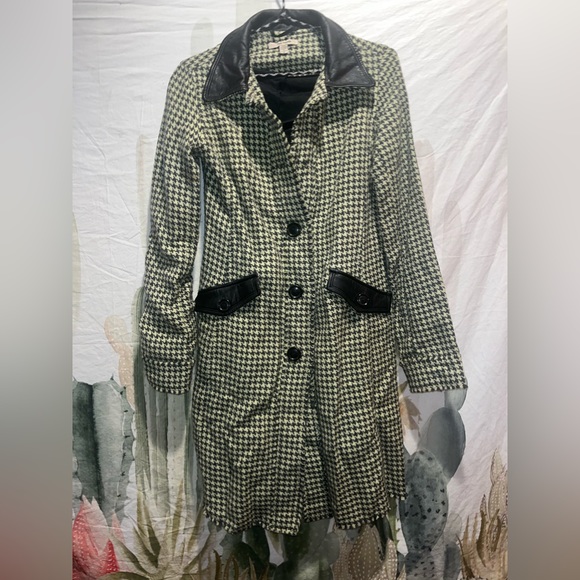 Free People houndstooth wool winter coat  sz. XS - Picture 4 of 8